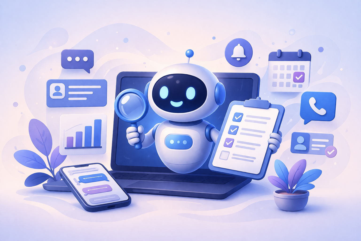 Иллюстрация автоматизации обращений, записи и звонков